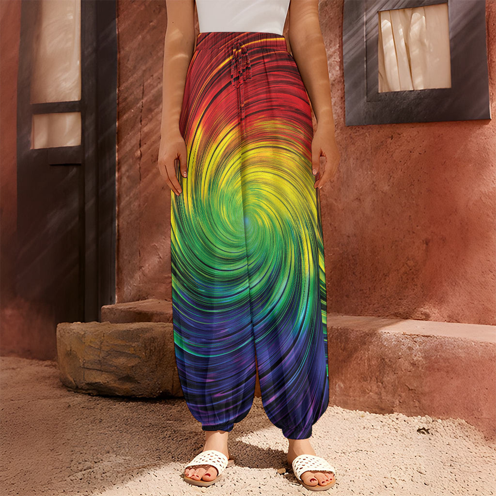 Colorful Swirl Print Harem Pants