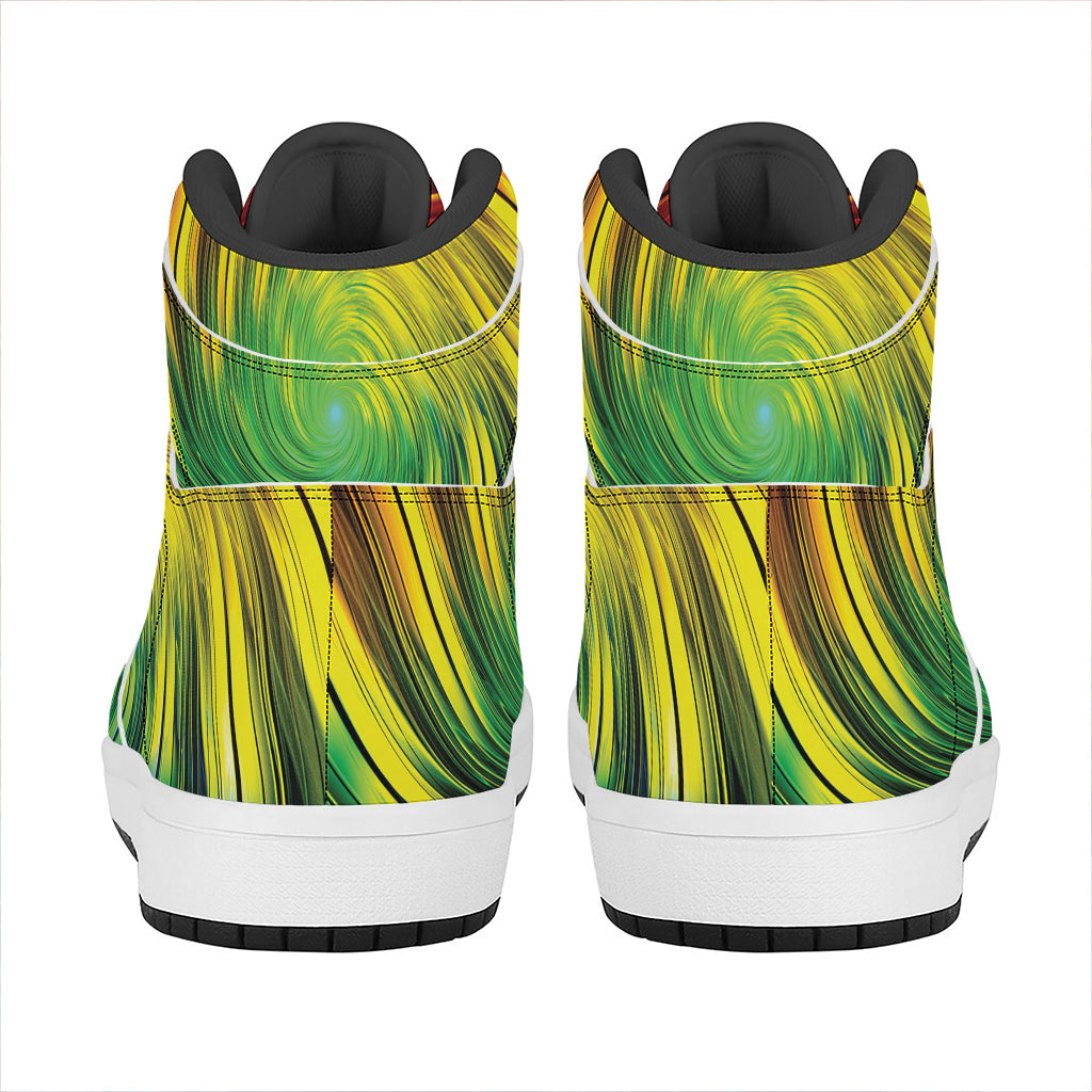 Colorful Swirl Print High Top Leather Sneakers