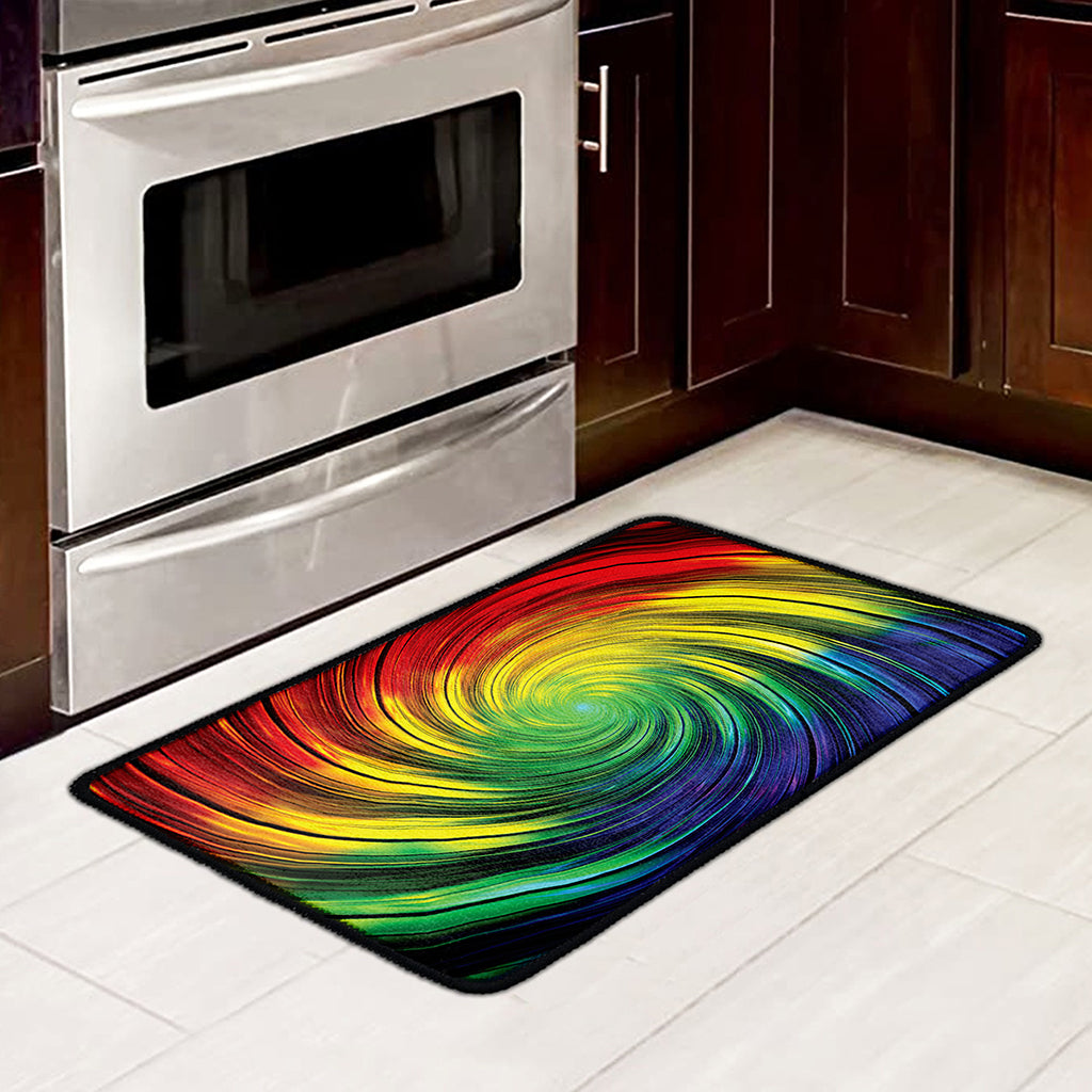 Colorful Swirl Print Kitchen Mat