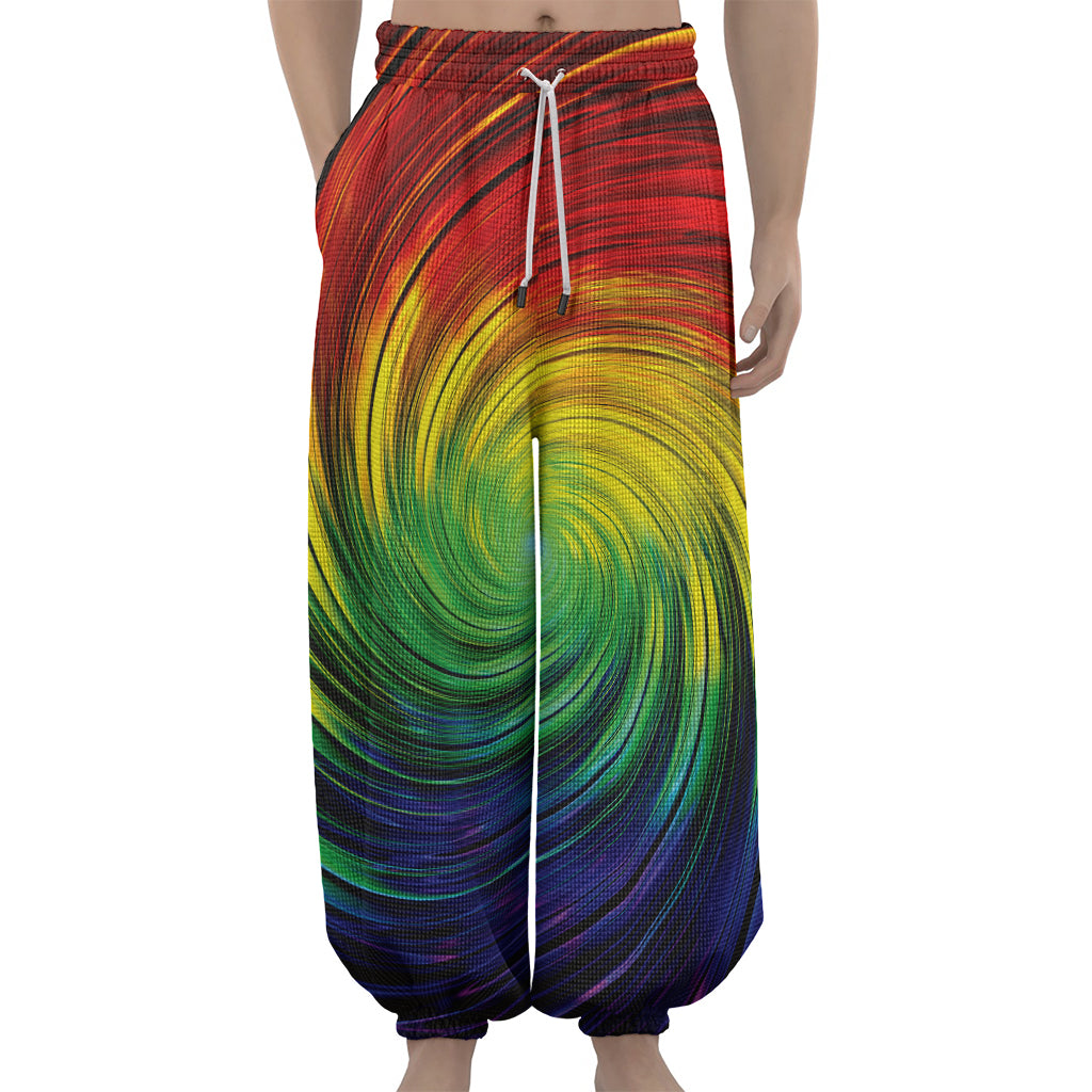 Colorful Swirl Print Lantern Pants