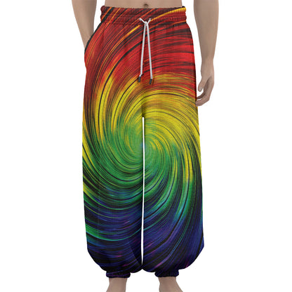 Colorful Swirl Print Lantern Pants