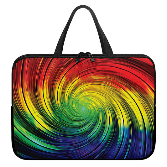Colorful Swirl Print Laptop Sleeve With Handle