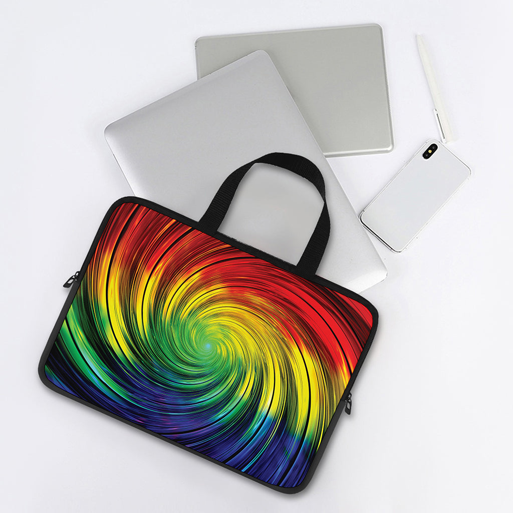 Colorful Swirl Print Laptop Sleeve With Handle