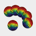 Colorful Swirl Print Leather Coaster Set