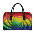 Colorful Swirl Print Leather Duffel Bag