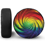 Colorful Swirl Print Leather Spare Tire Cover