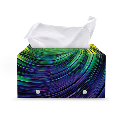 Colorful Swirl Print Leather Tissue Box Cover