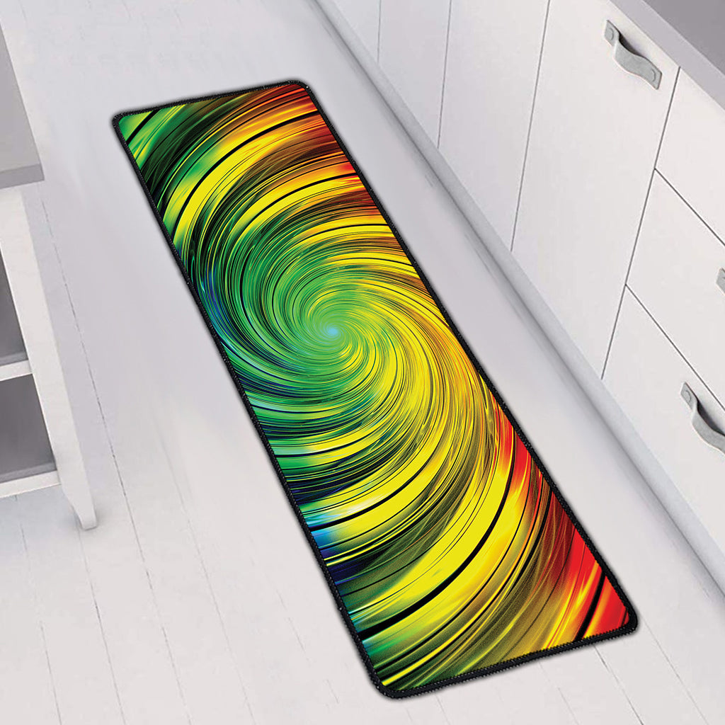 Colorful Swirl Print Long Kitchen Mat