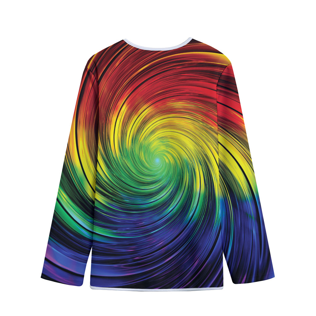 Colorful Swirl Print Long Sleeve Short Coat