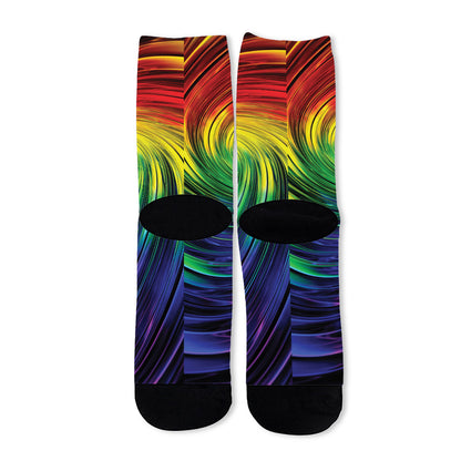 Colorful Swirl Print Long Socks