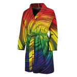 Colorful Swirl Print Men's Bathrobe
