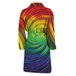 Colorful Swirl Print Men's Bathrobe