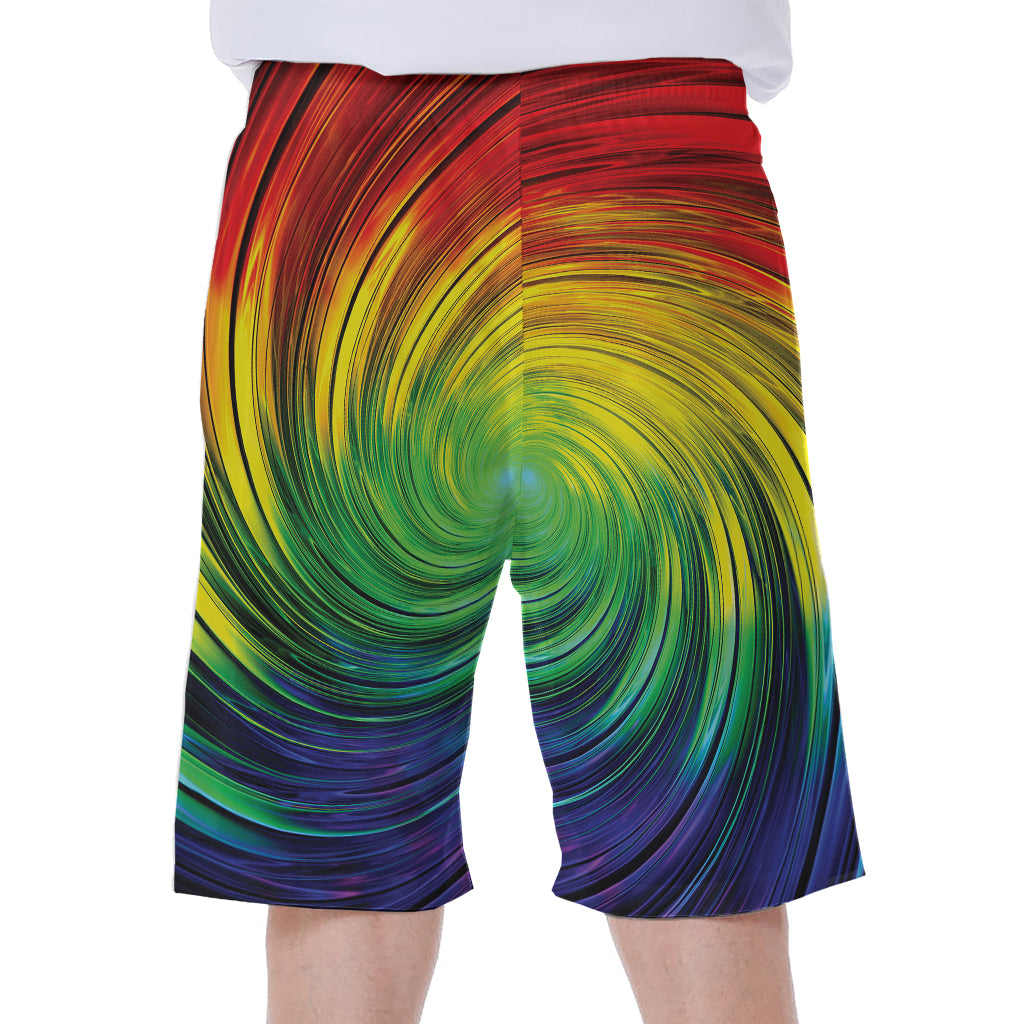 Colorful Swirl Print Men's Beach Shorts