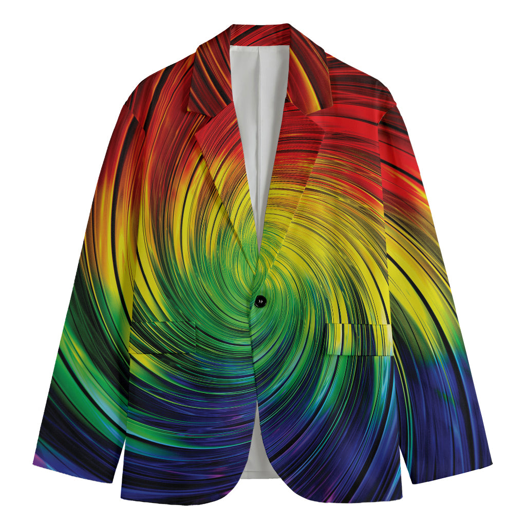 Colorful Swirl Print Men's Blazer