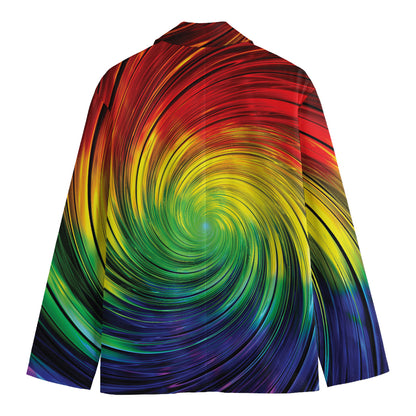 Colorful Swirl Print Men's Blazer