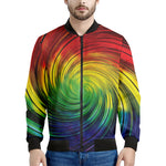 Colorful Swirl Print Men's Bomber Jacket