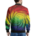 Colorful Swirl Print Men's Bomber Jacket