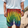 Colorful Swirl Print Men's Cargo Shorts