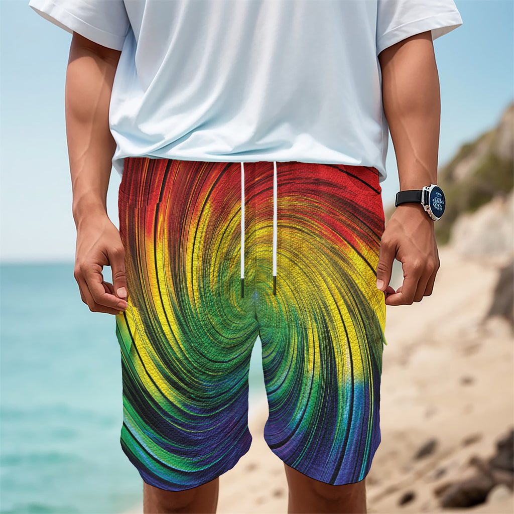 Colorful Swirl Print Men's Cargo Shorts