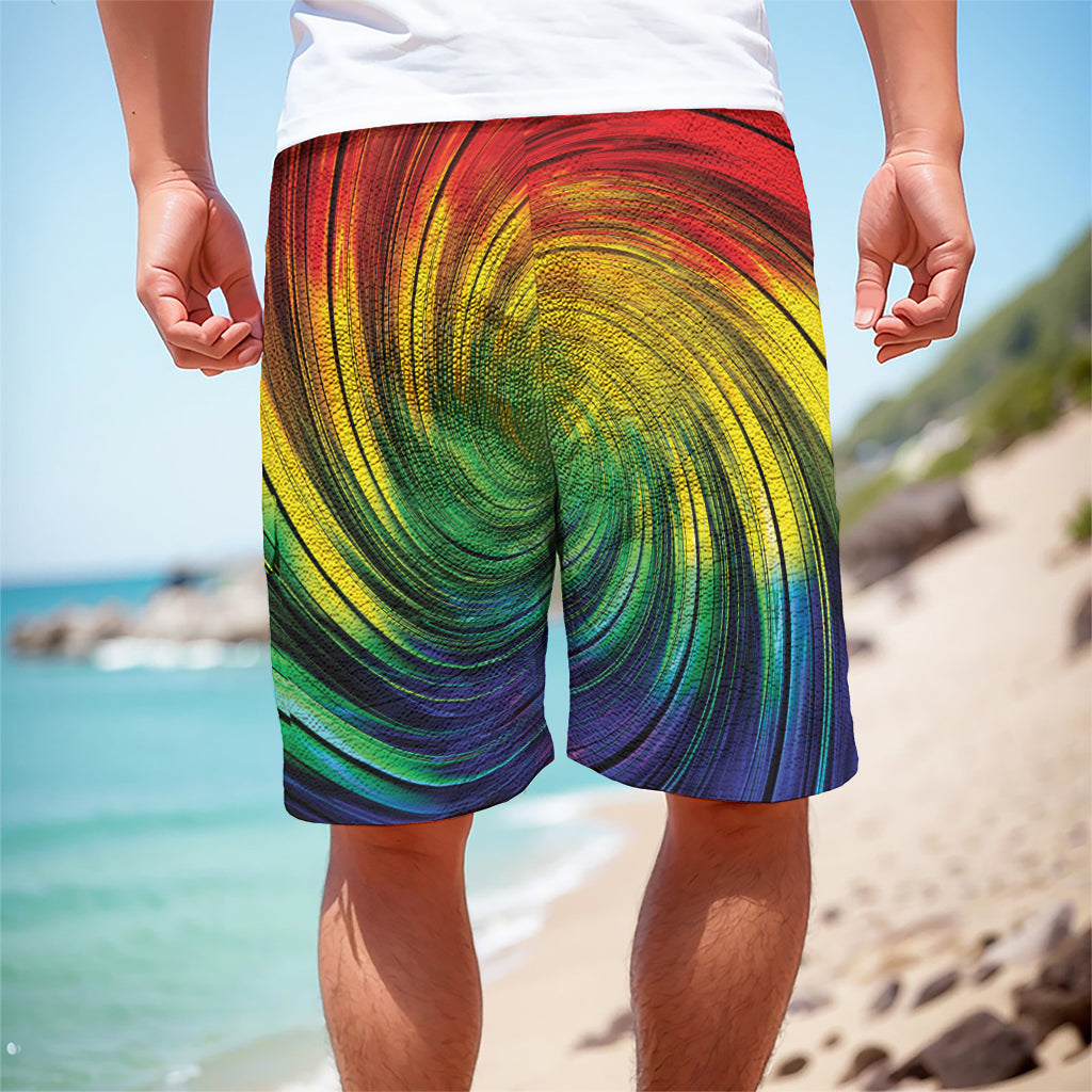 Colorful Swirl Print Men's Cargo Shorts