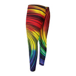 Colorful Swirl Print Men's Compression Pants