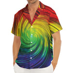 Colorful Swirl Print Men's Deep V-Neck Shirt