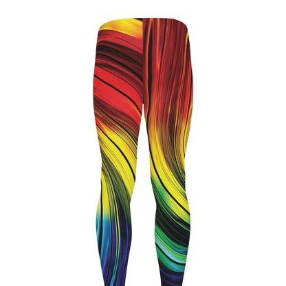 Colorful Swirl Print Men's leggings