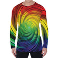 Colorful Swirl Print Men's Long Sleeve T-Shirt