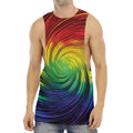 Colorful Swirl Print Men's Muscle Tank Top