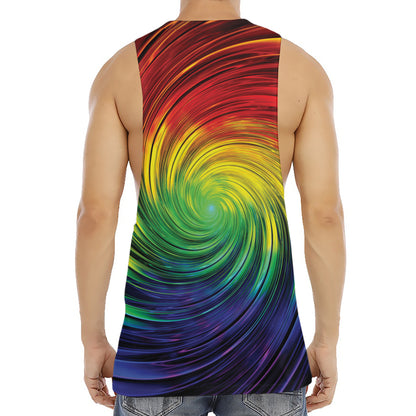Colorful Swirl Print Men's Muscle Tank Top