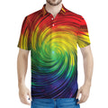 Colorful Swirl Print Men's Polo Shirt