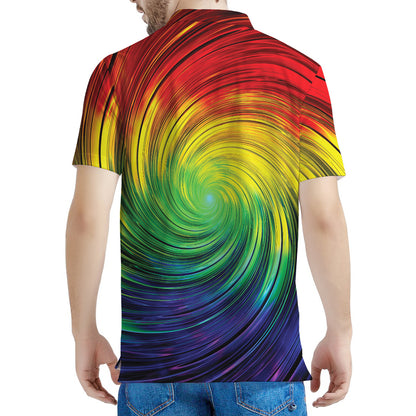 Colorful Swirl Print Men's Polo Shirt