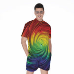 Colorful Swirl Print Men's Rompers