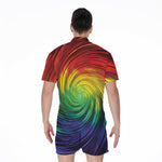 Colorful Swirl Print Men's Rompers
