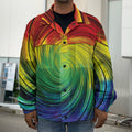 Colorful Swirl Print Men's Shirt Jacket