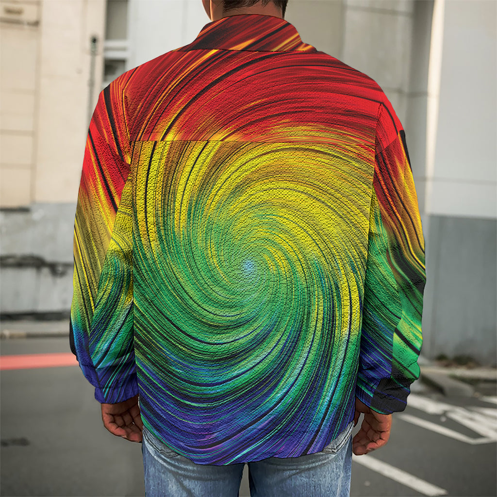 Colorful Swirl Print Men's Shirt Jacket