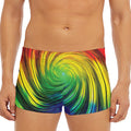 Colorful Swirl Print Men's Short Boxer Briefs
