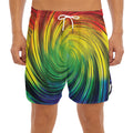 Colorful Swirl Print Men's Split Running Shorts