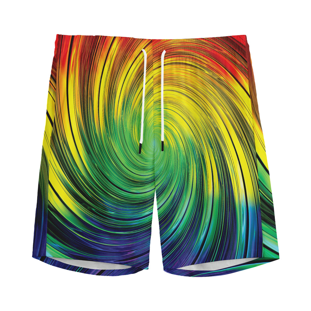 Colorful Swirl Print Men's Sports Shorts