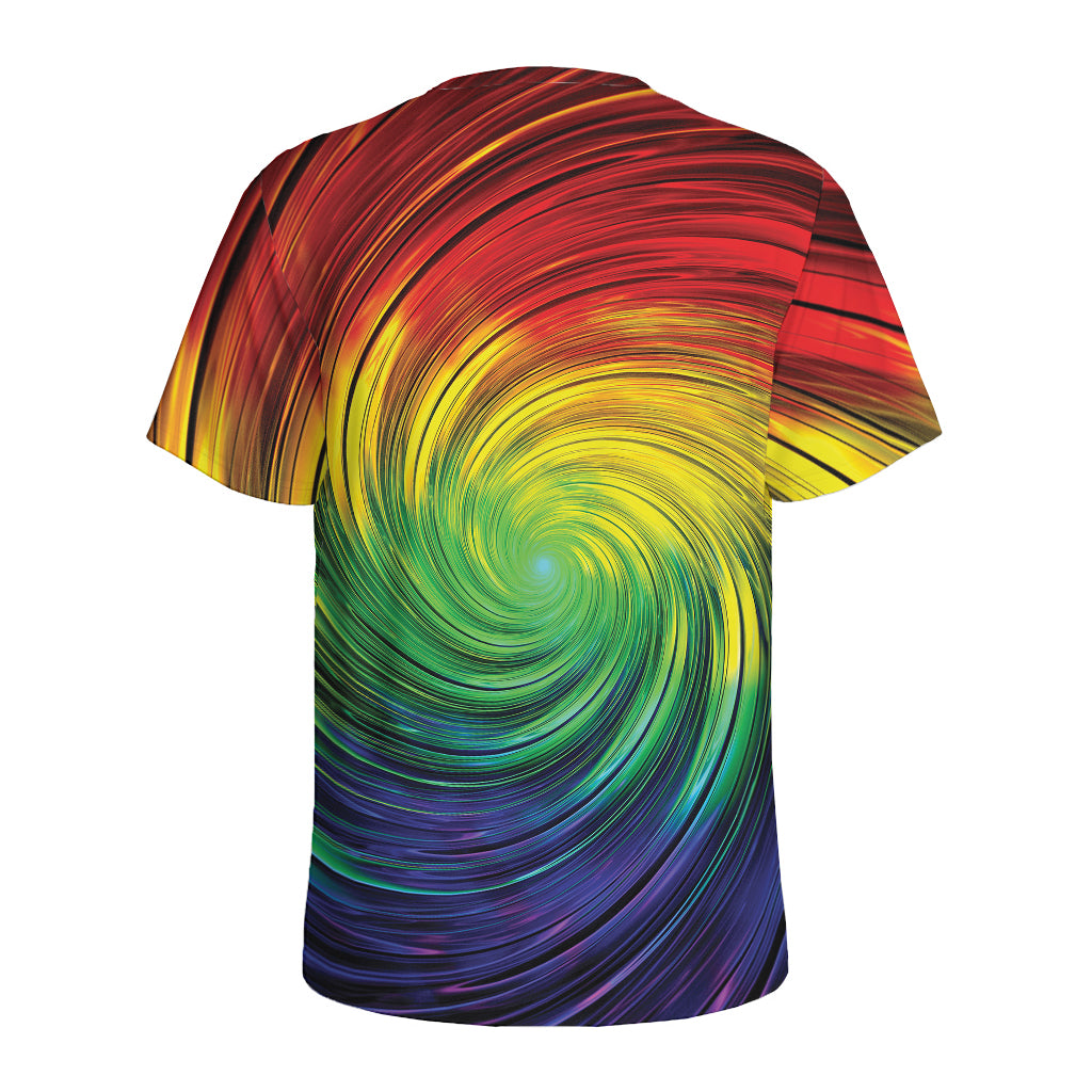 Colorful Swirl Print Men's Sports T-Shirt