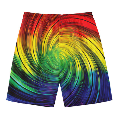 Colorful Swirl Print Men's Swim Trunks