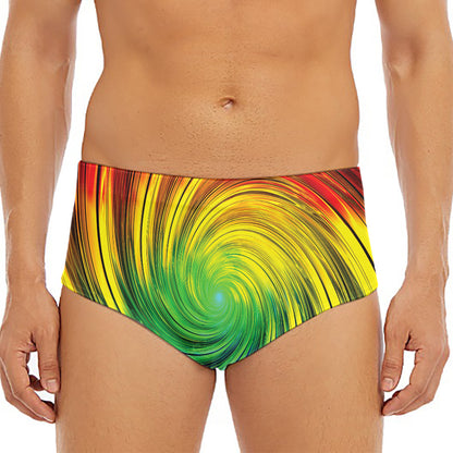 Colorful Swirl Print Men's Triangle Swim Briefs