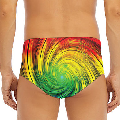 Colorful Swirl Print Men's Triangle Swim Briefs