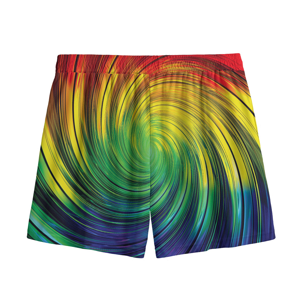 Colorful Swirl Print Mesh Shorts