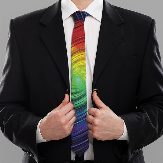 Colorful Swirl Print Necktie