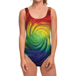 Colorful Swirl Print One Piece Swimsuit