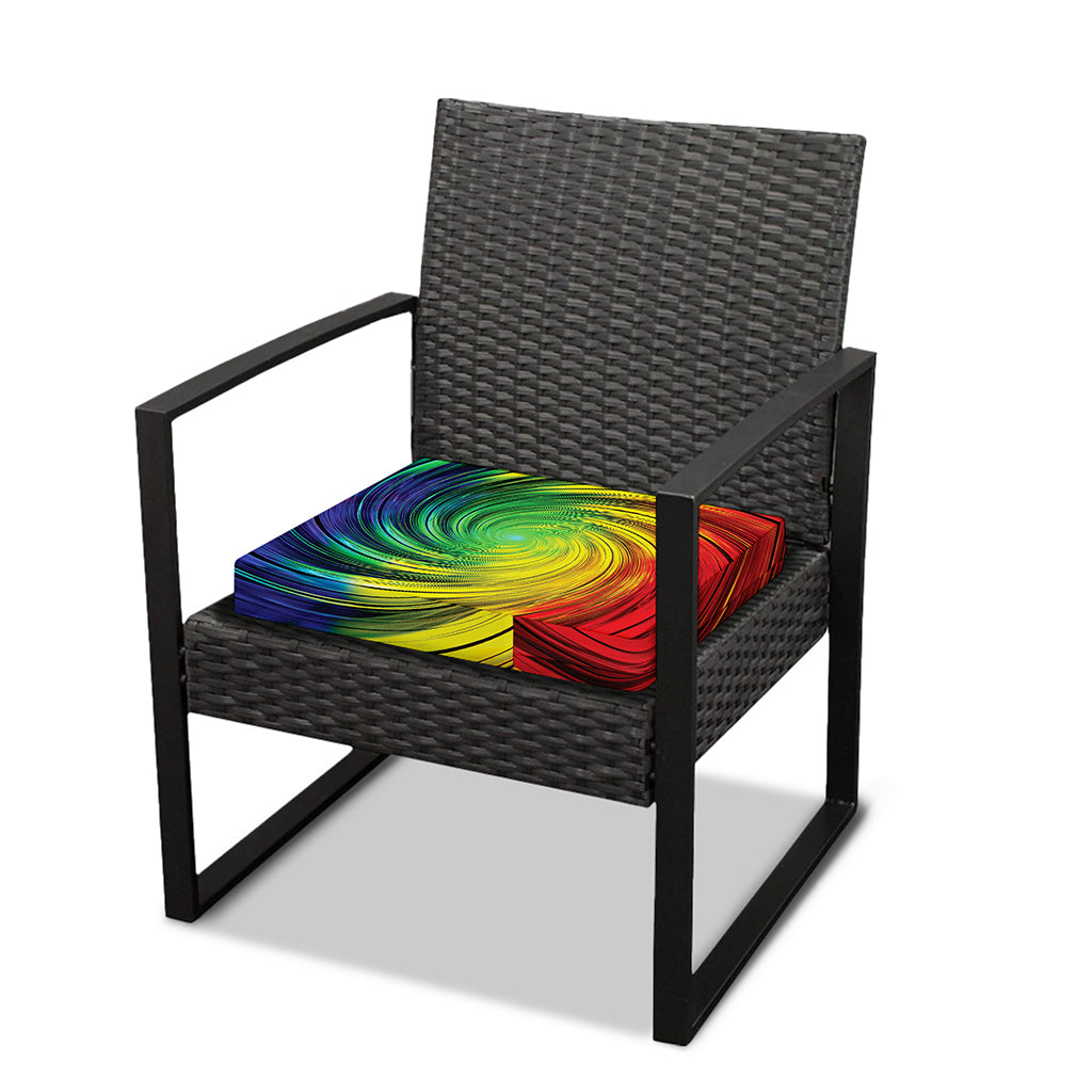 Colorful Swirl Print Outdoor Seat Cushion Cover
