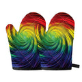 Colorful Swirl Print Oven Mitts