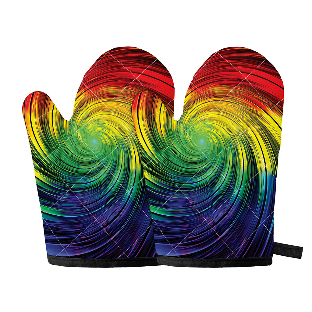Colorful Swirl Print Oven Mitts