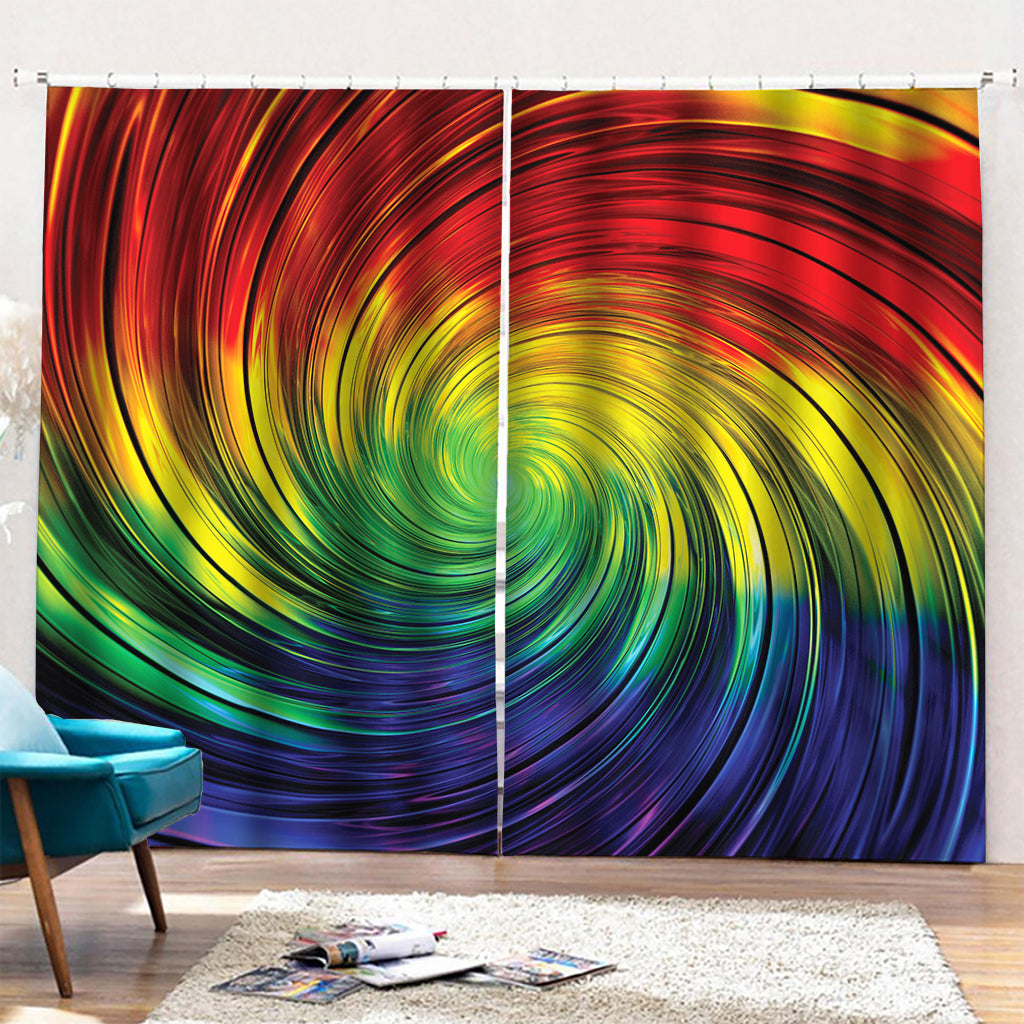 Colorful Swirl Print Pencil Pleat Curtains